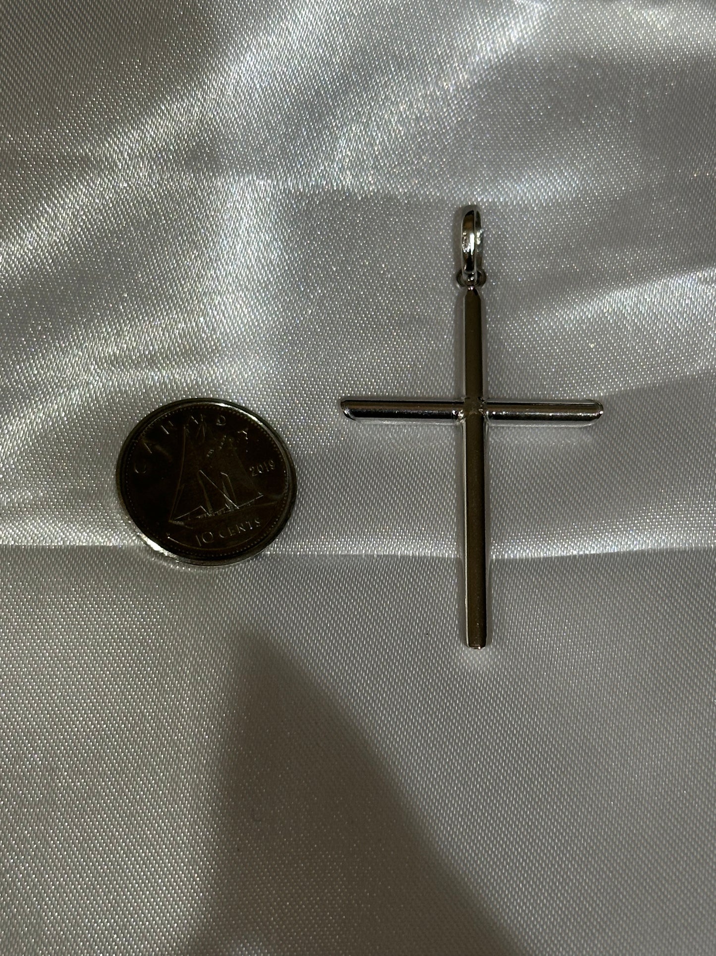 18k solid white gold Cross Pendant