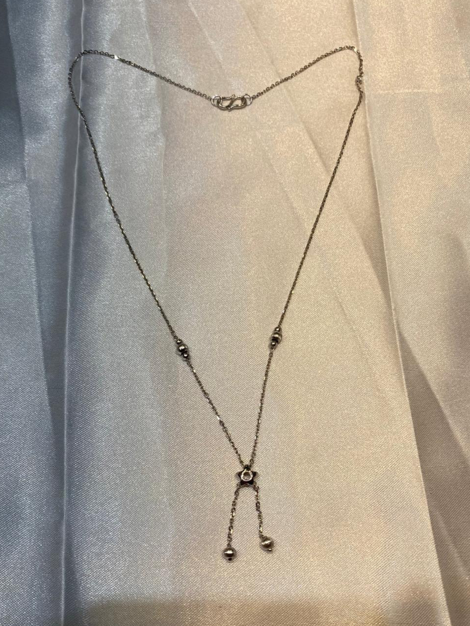 Solid 900 Platinum Star Necklace