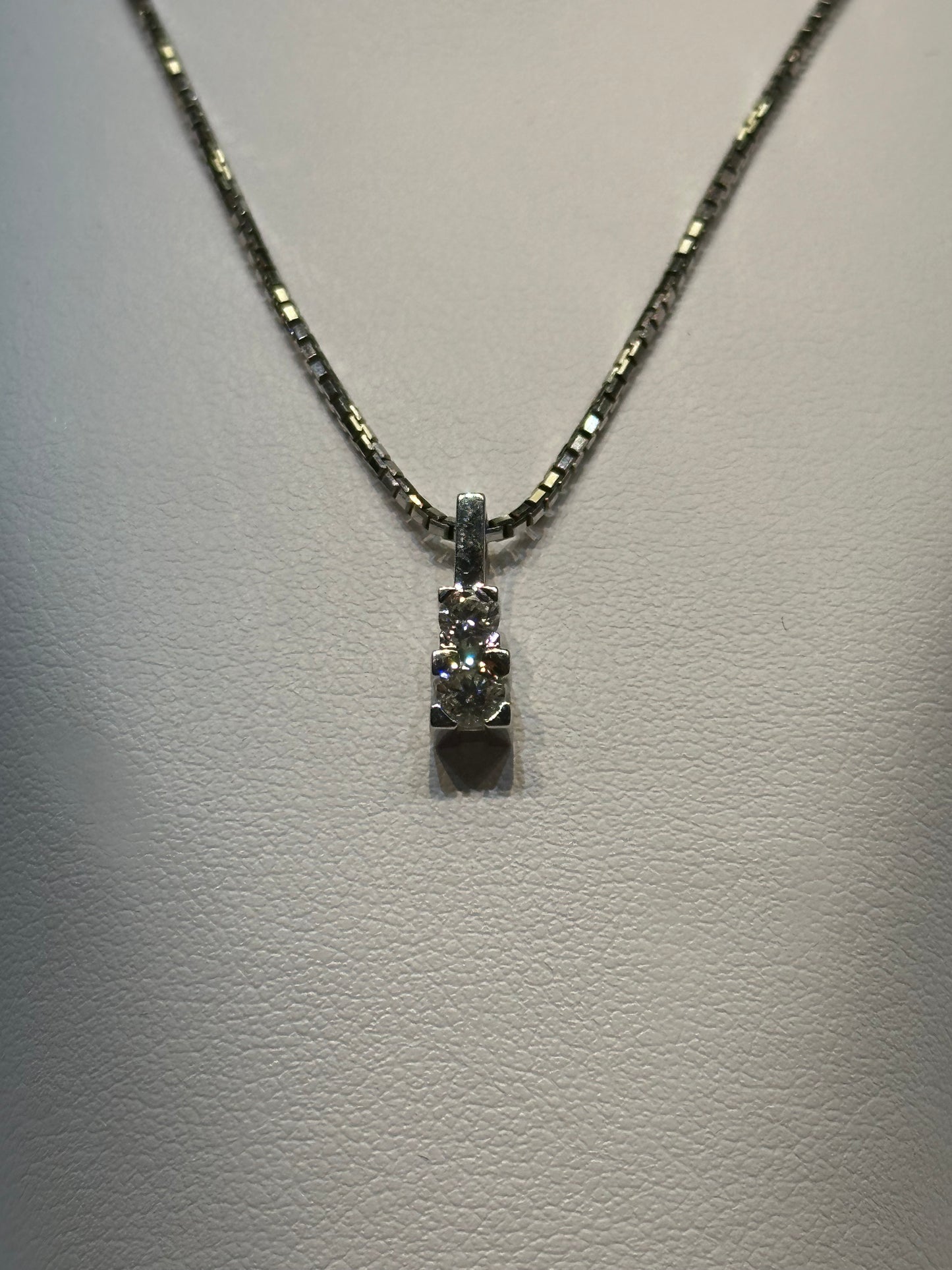 18k Double Diamond Pendant