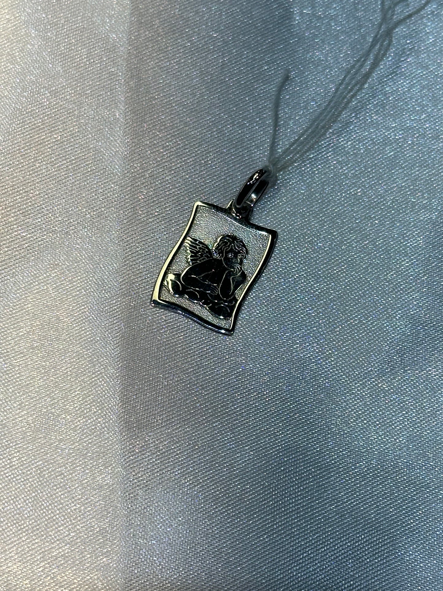 18k White Gold Angel Pendant