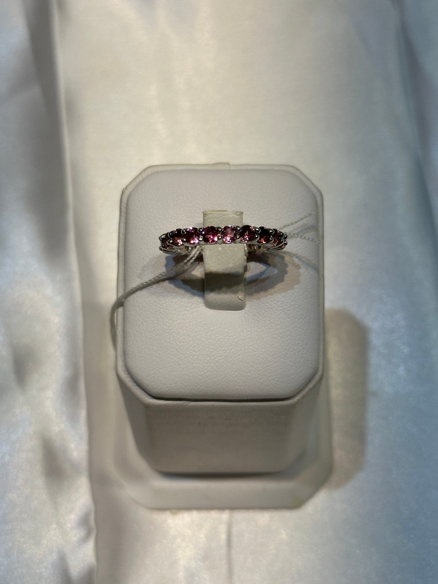 18k Birthstone Tourmaline Eternity Ring - Size 6