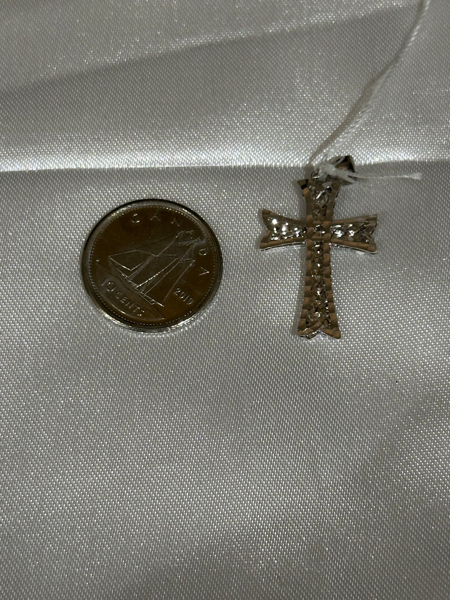 18k solid white gold Cross Pendant