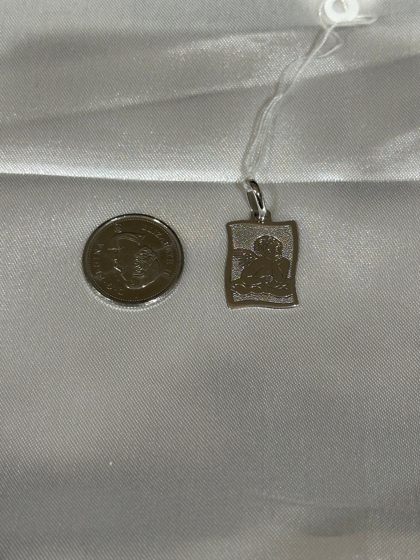 18k White Gold Angel Pendant