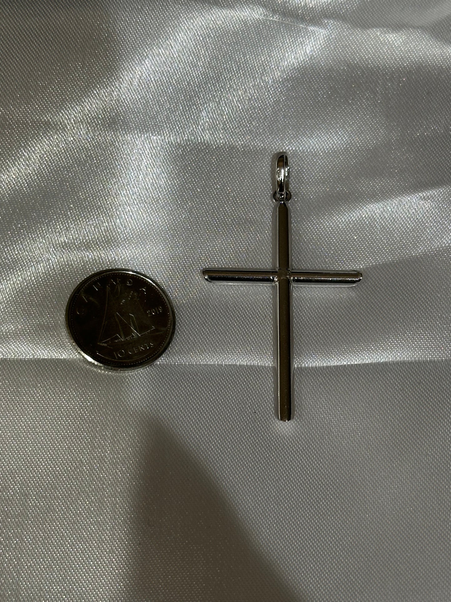 18k solid white gold Cross Pendant