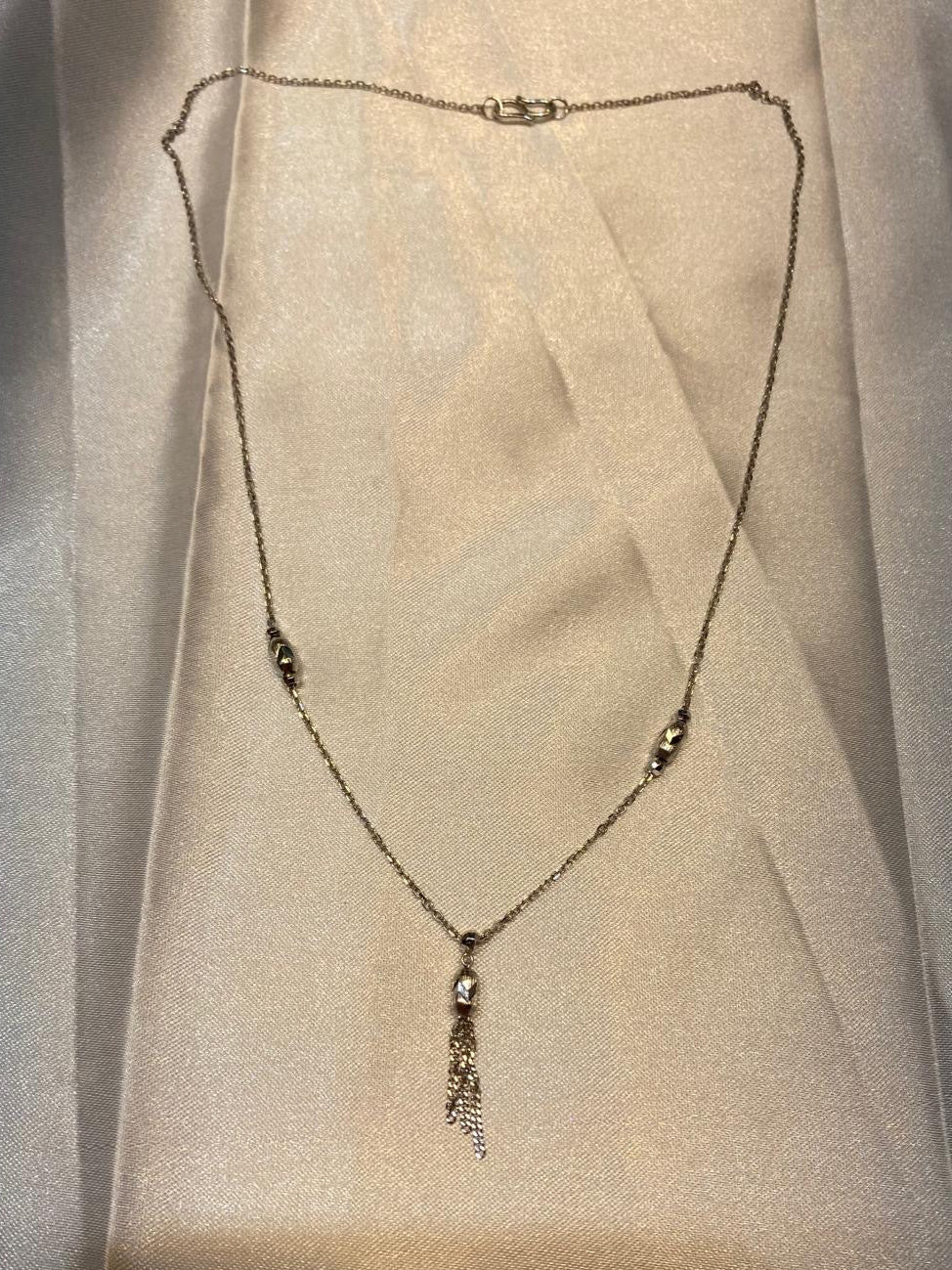 Solid 900 Platinum Bell Necklace