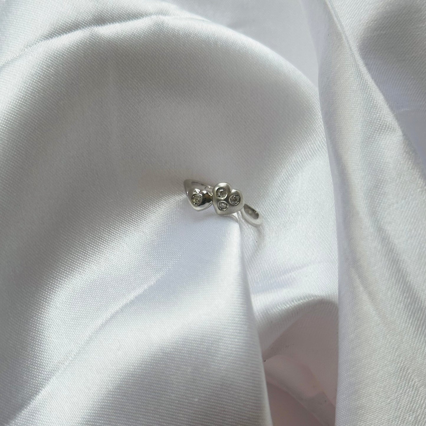 18k Double Heart Ring - Size 4 1/2