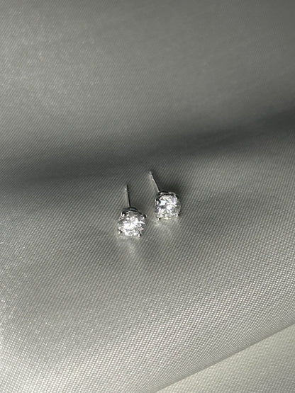 14k Solid Gold Lab Diamond Solitaire Earring Studs | 0.50ct each stud | 1ctw