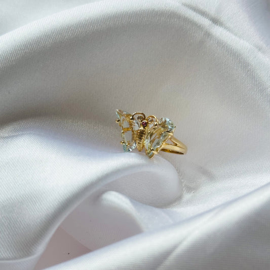 14k Butterfly Ring - Size 6 1/4