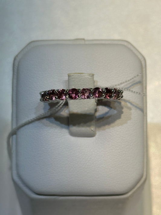 18k gold Birthstone Tourmaline Eternity Ring - Size 6
