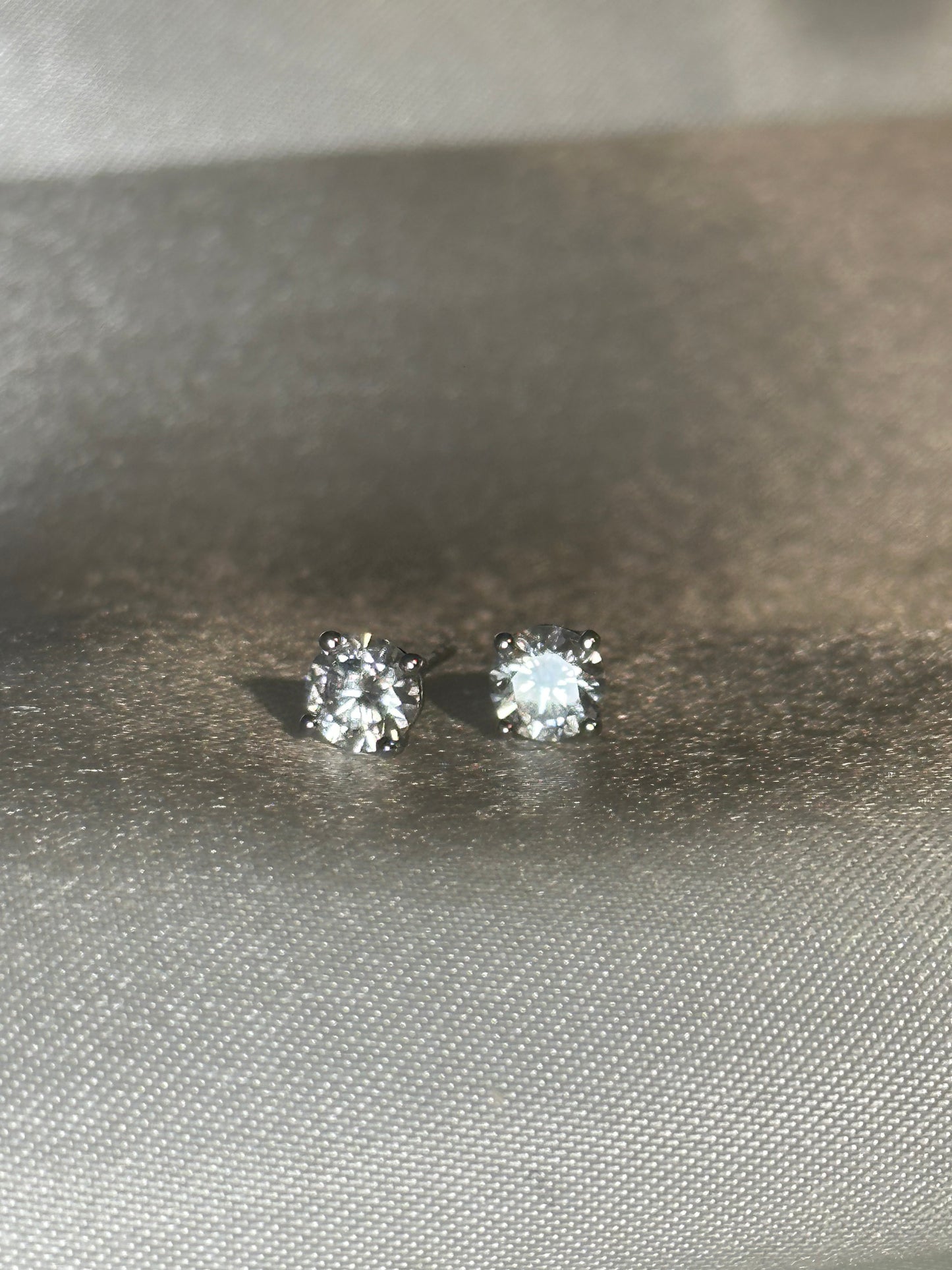 14k Solid Gold Lab Diamond Solitaire Earring Studs | 0.50ct each stud | 1ctw