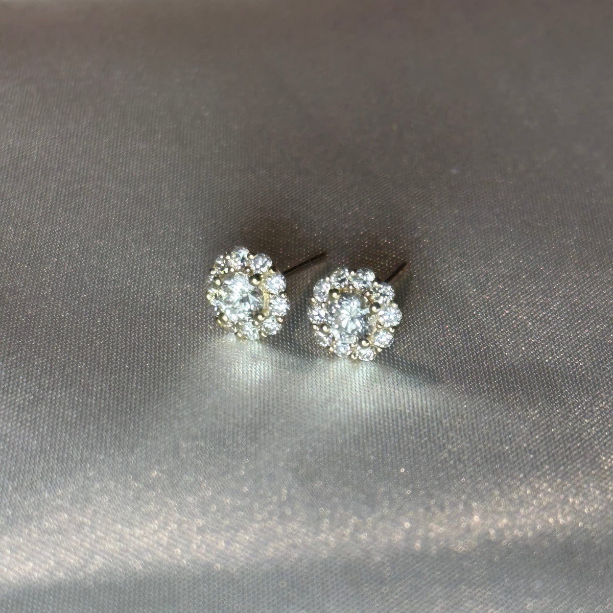 14k Solid Gold Halo Lab Diamond Stud Earrings | 0.80 ctw