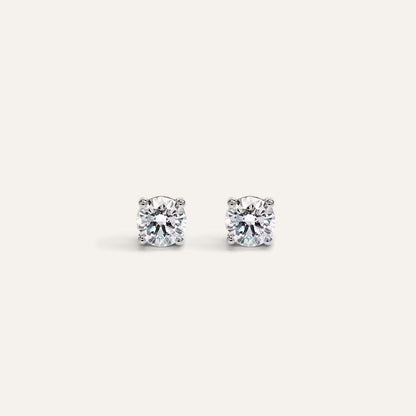14k Solid Gold Lab Diamond Solitaire Earring Studs | 0.50ct each stud | 1ctw