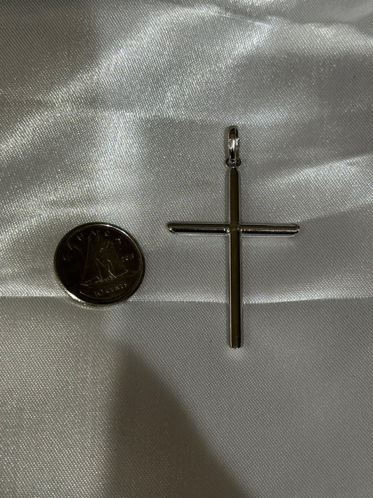 18k solid white gold Cross Pendant