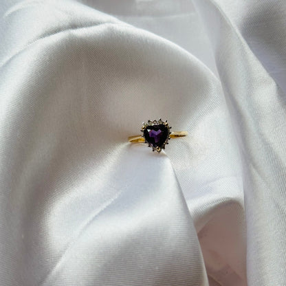 14k Purple Heart Ring - Size 6 1/2
