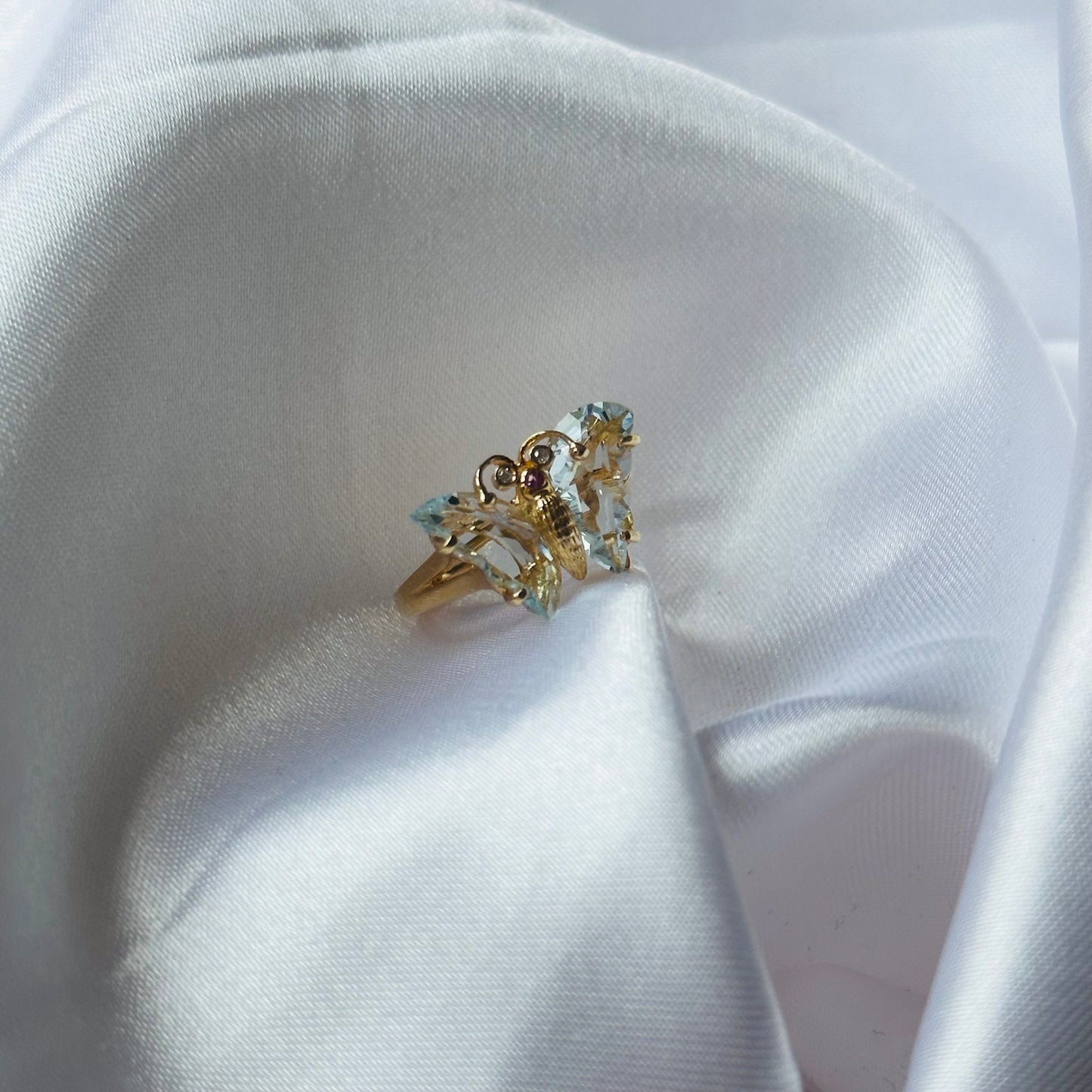 14k Butterfly Ring - Size 6 1/4