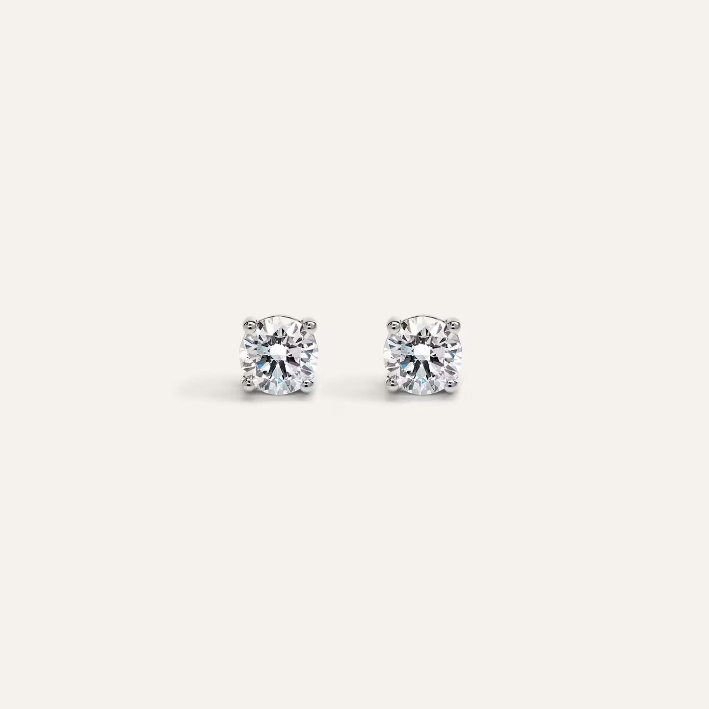 14k Solid Gold Lab Diamond Solitaire Earring Studs | 0.25ct each stud | 0.50ctw